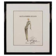Alexander Julian - Vintage Fashion Illustration Color Marker & Ink Sketch