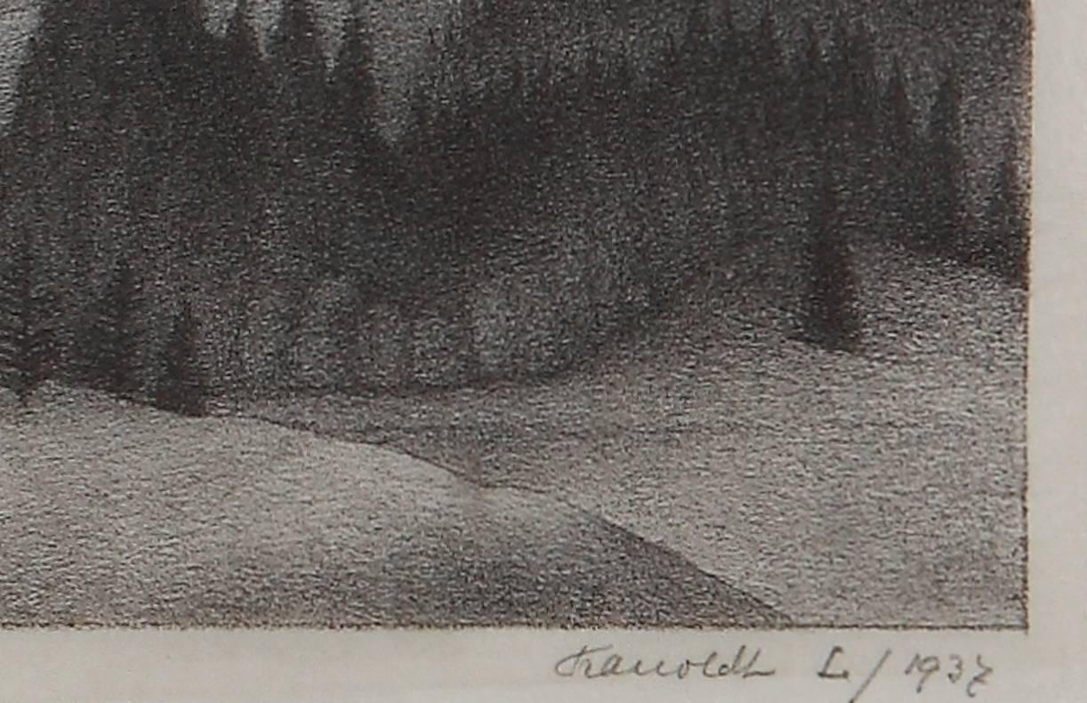 Lithographie „Bergwelt / Wetterstein“ von Alexander Kanoldt, 1937 im Angebot 1