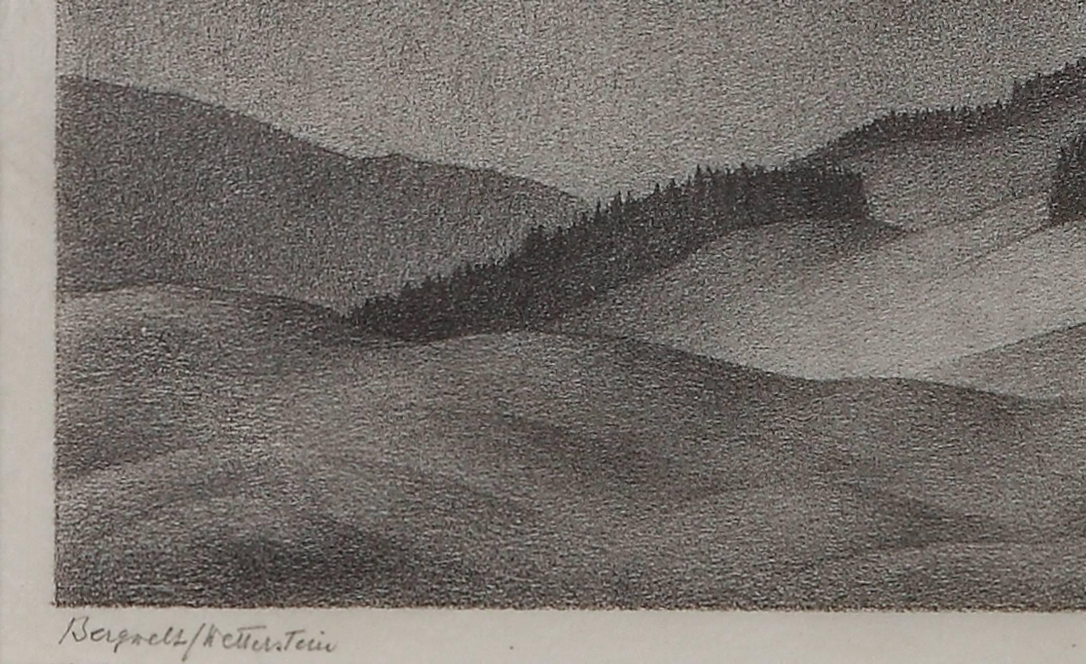 Lithographie „Bergwelt / Wetterstein“ von Alexander Kanoldt, 1937 im Angebot 2