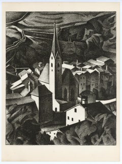 Antique "Klausen in Tirol" original lithograph