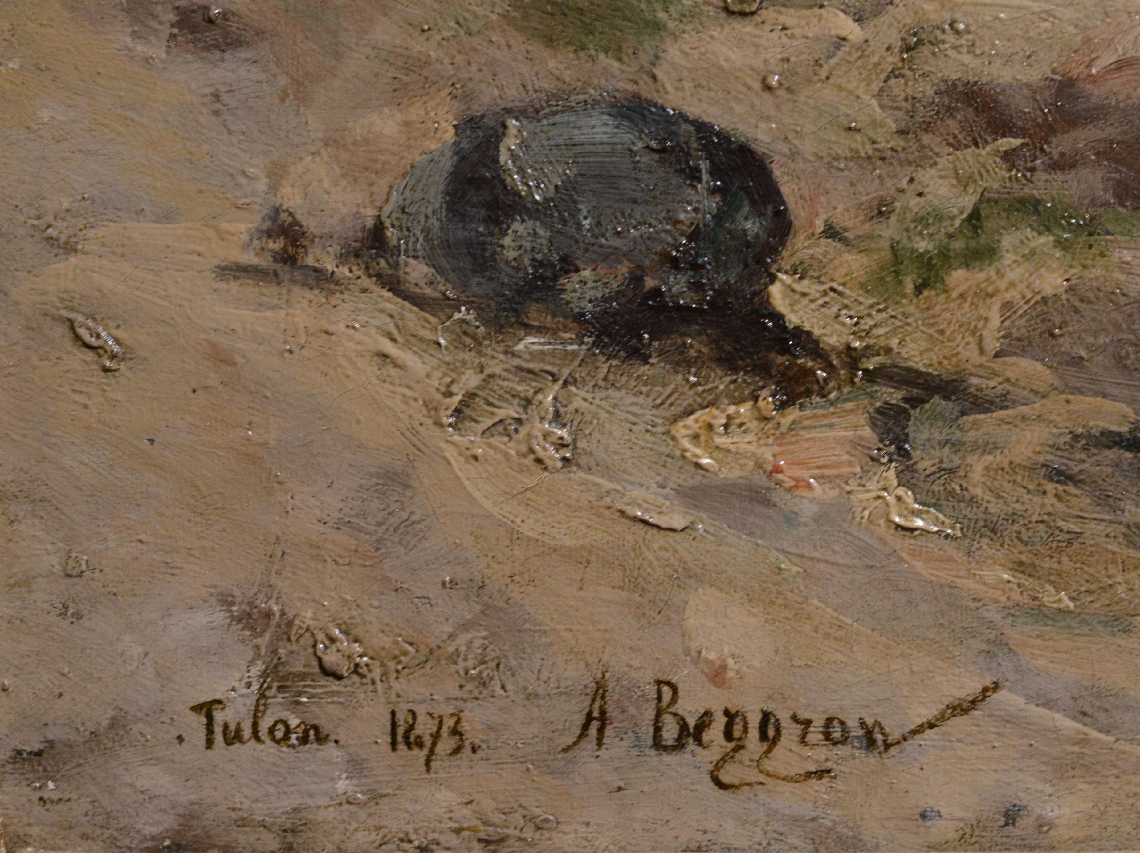 Signed and dated: Tulon 1873, A. Beggrow (Beggrov), attributed Alexander Karlovich Beggrov (1841-1914) was a Russian landscape painter. He notable for his seascapes and Saint Petersburg cityscapes. The painting was purchased in a private collection