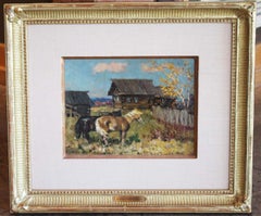 Village Landscape with Horses
