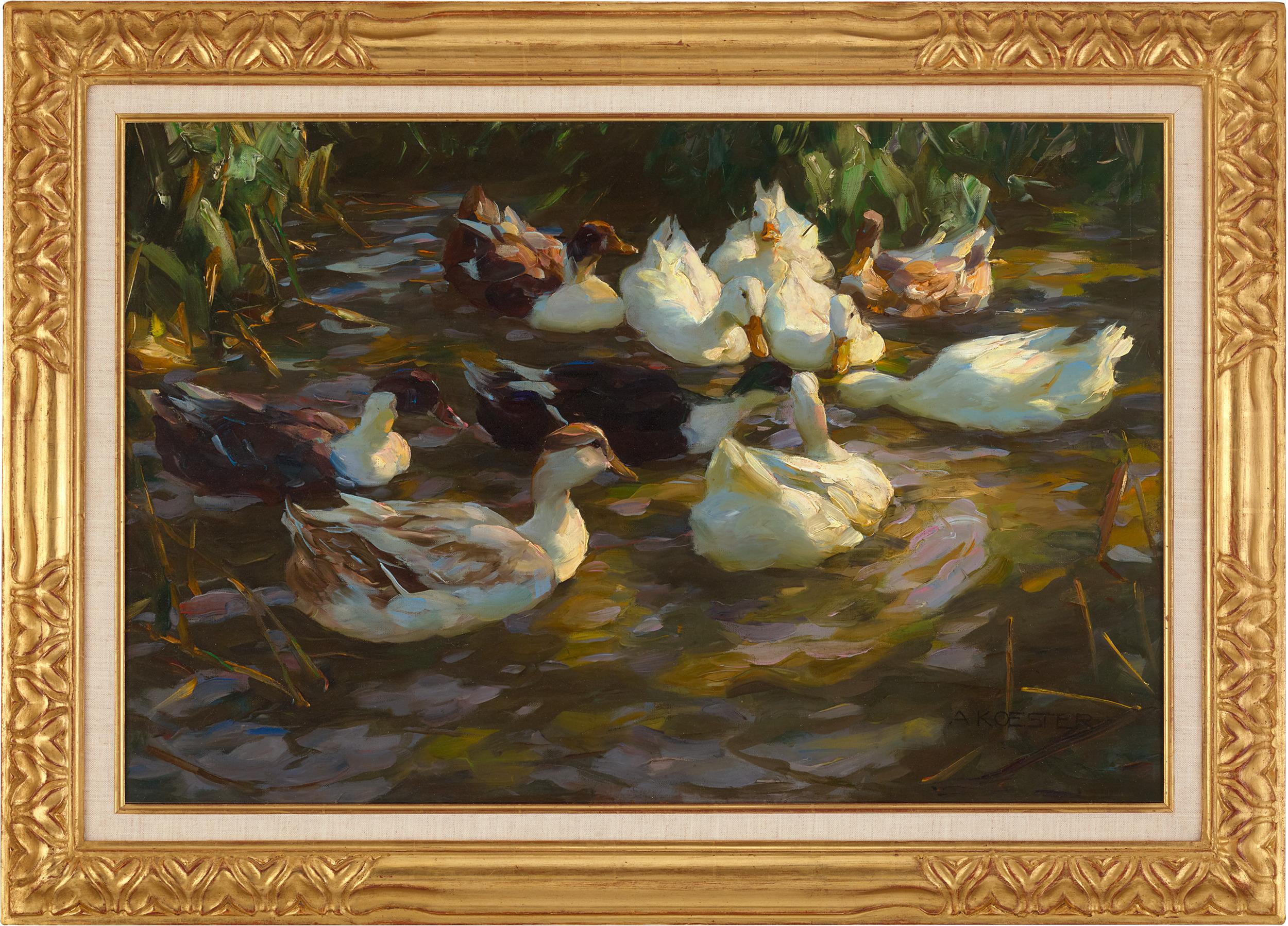 Patos en un estanque por Alexander Koester en venta 1