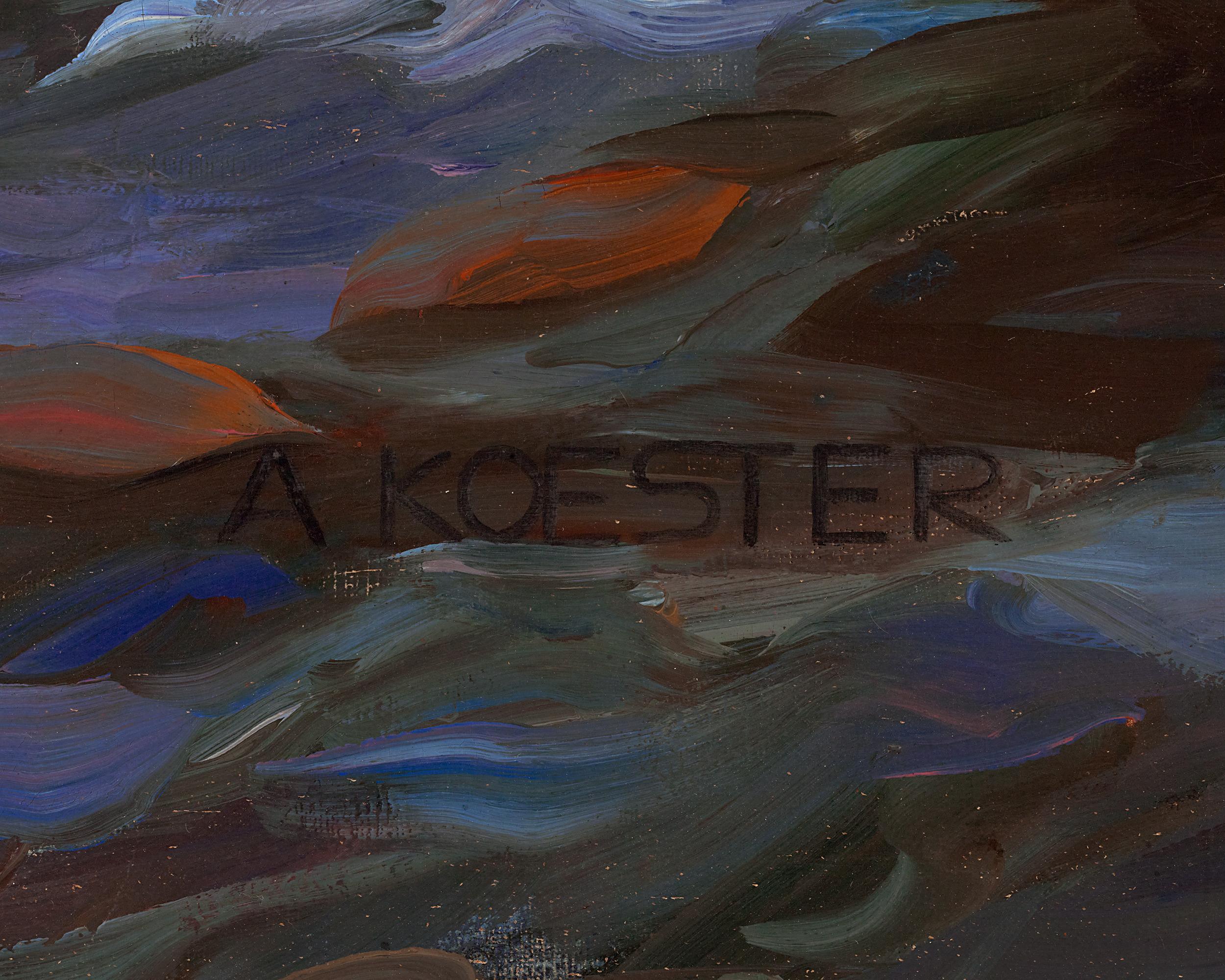 Sechzehn Enten im Abend von Alexander Koester im Angebot 5