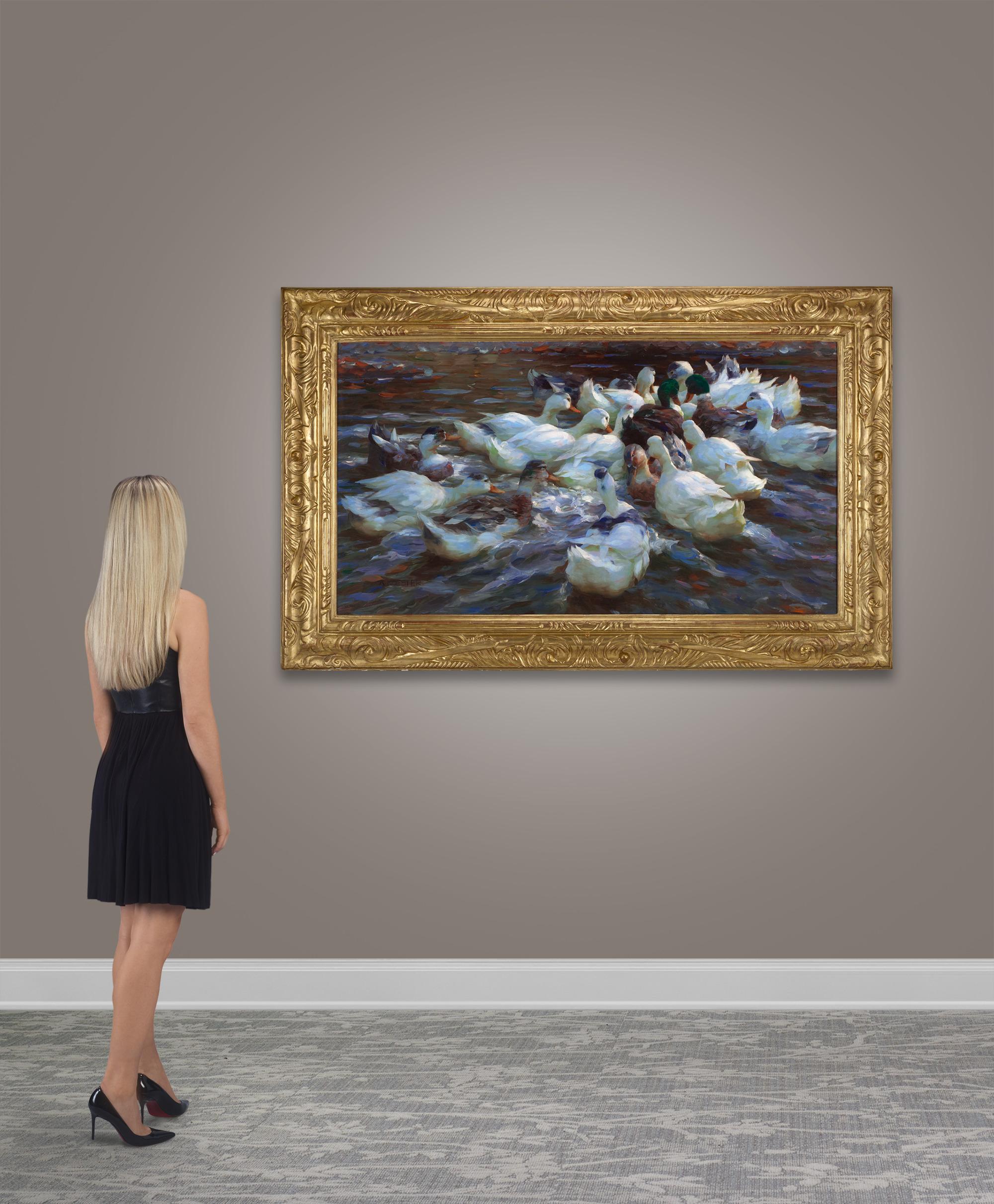 Sechzehn Enten im Abend von Alexander Koester im Angebot 6
