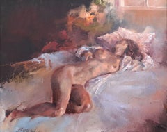 Dreaming (16x20x0.7''), Gemälde, Öl auf Leinwand