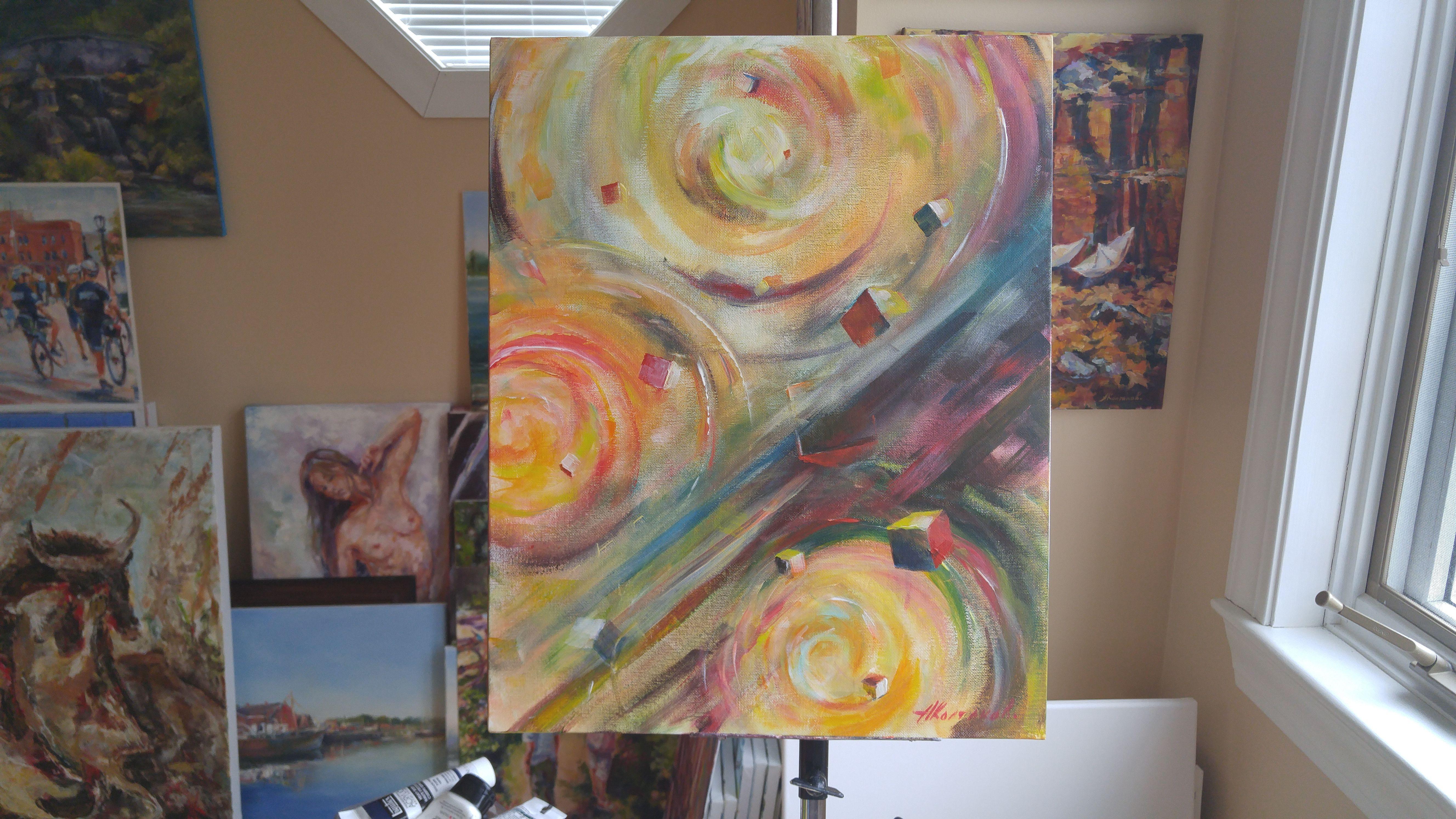 MOTION #1 – Acryl auf Leinwandkarton, Gemälde, Acryl auf Anderem, Gemälde (Abstrakt), Painting, von Alexander Koltakov