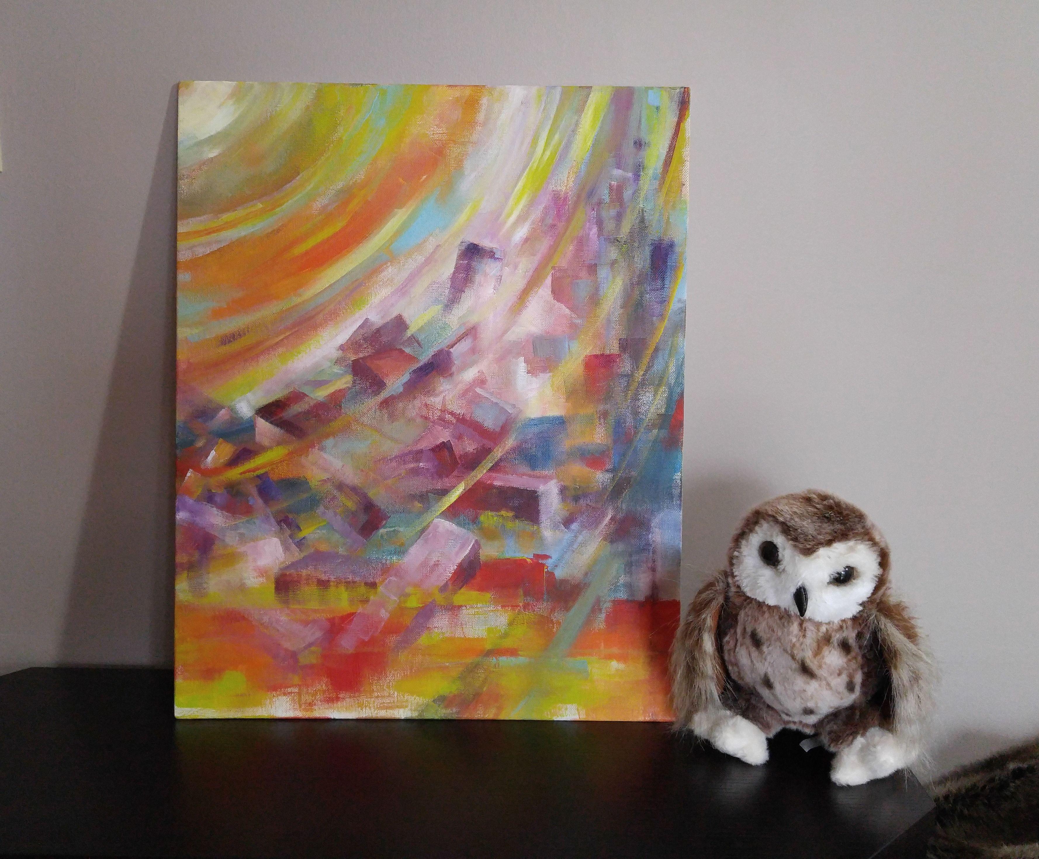 Motion #2, acrylic on canvas board, Painting, Acrylic on Other - Brown Abstract Painting by Alexander Koltakov