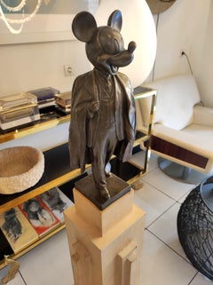 Alexander Kosolapov  "Mickey Lenin Malevich"  Bronze and Wood Sculpture N° 2/3