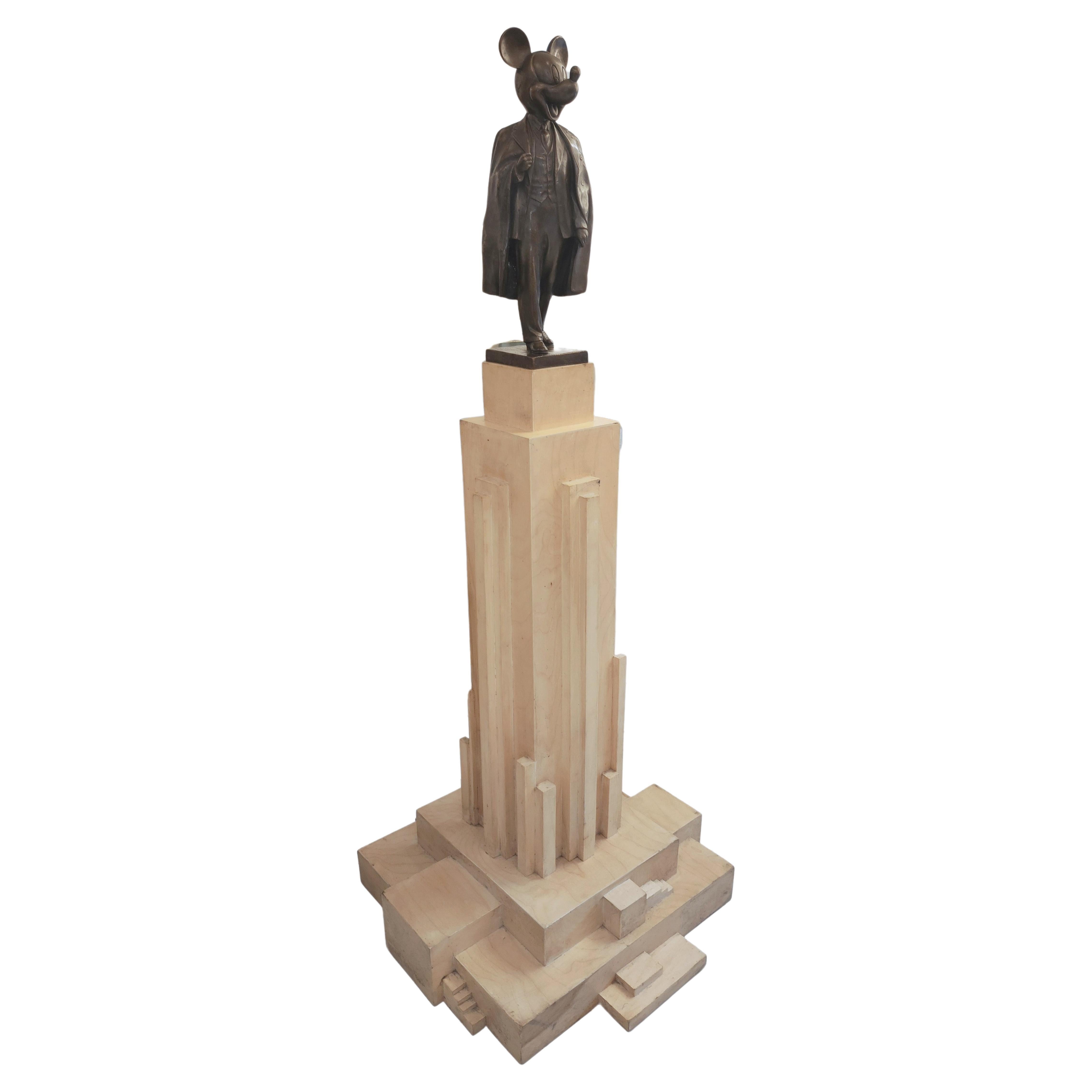 Alexander Kosolapov  "Mickey Lenin Malevich"  Bronze and Wood Sculpture N° 2/3 For Sale