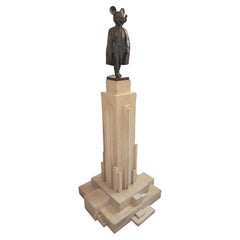 Alexander Kosolapov  "Mickey Lenin Malevich"  Bronze and Wood Sculpture N° 2/3