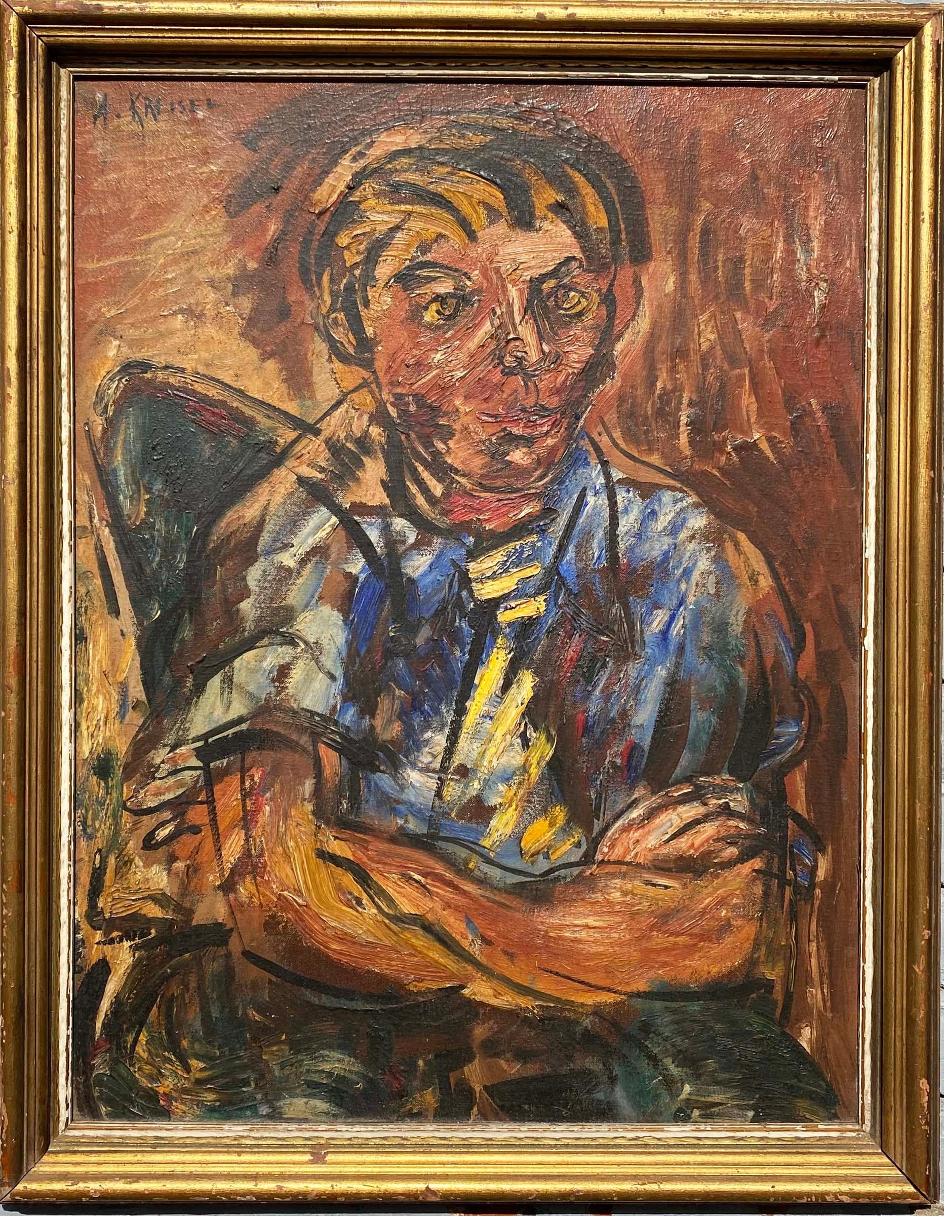 Alexander Kreisel Portrait Painting - Man with Yellow Tie
