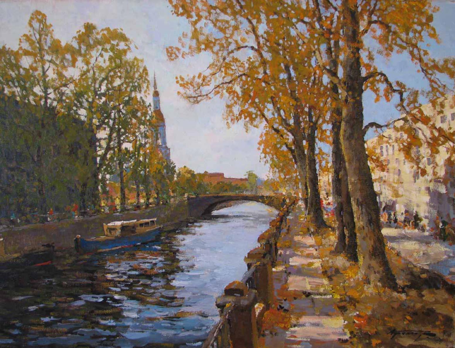 Alexander Kremer Landscape Painting - Griboedov Canal