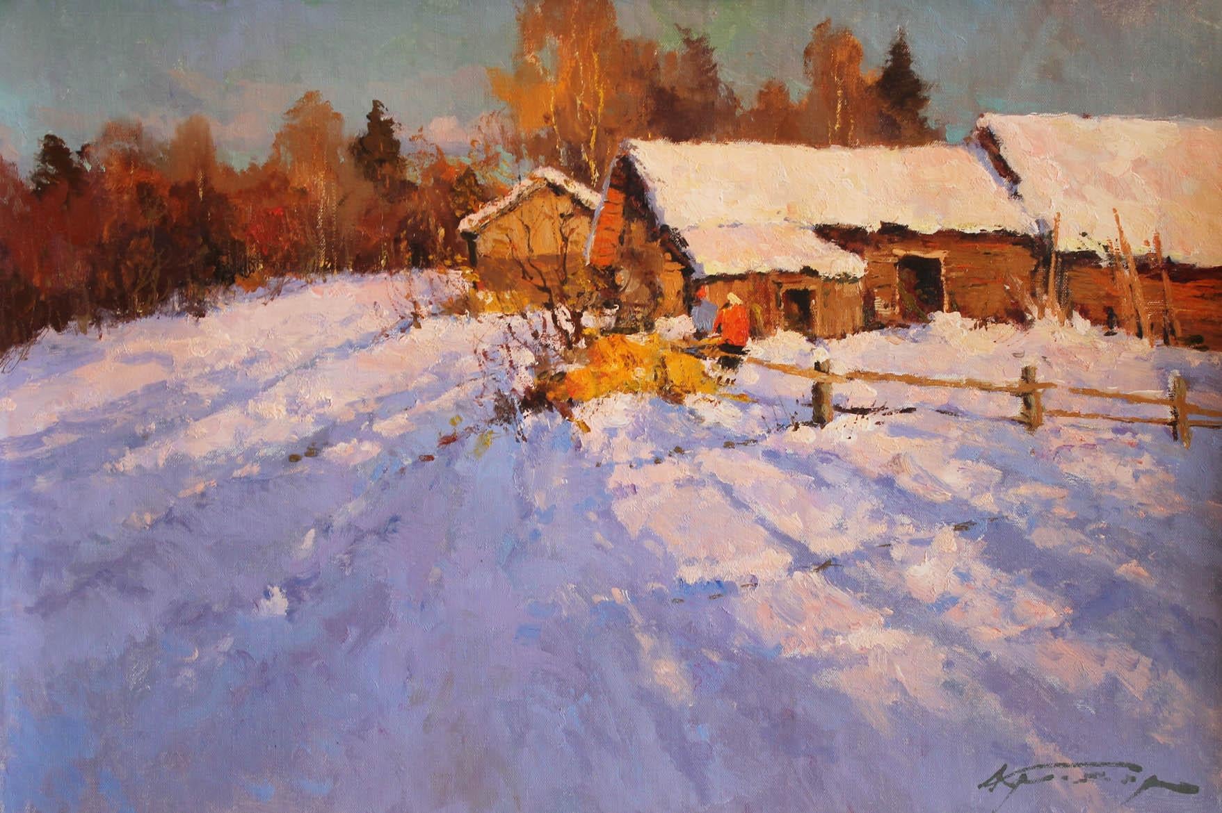 Alexander Kremer Landscape Painting - Old Ladoga