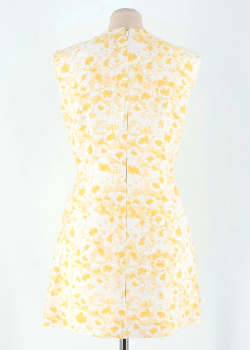 Alexander Lewis White and Yellow Paneled Mini Dress - Size US 4 In Excellent Condition For Sale In London, GB