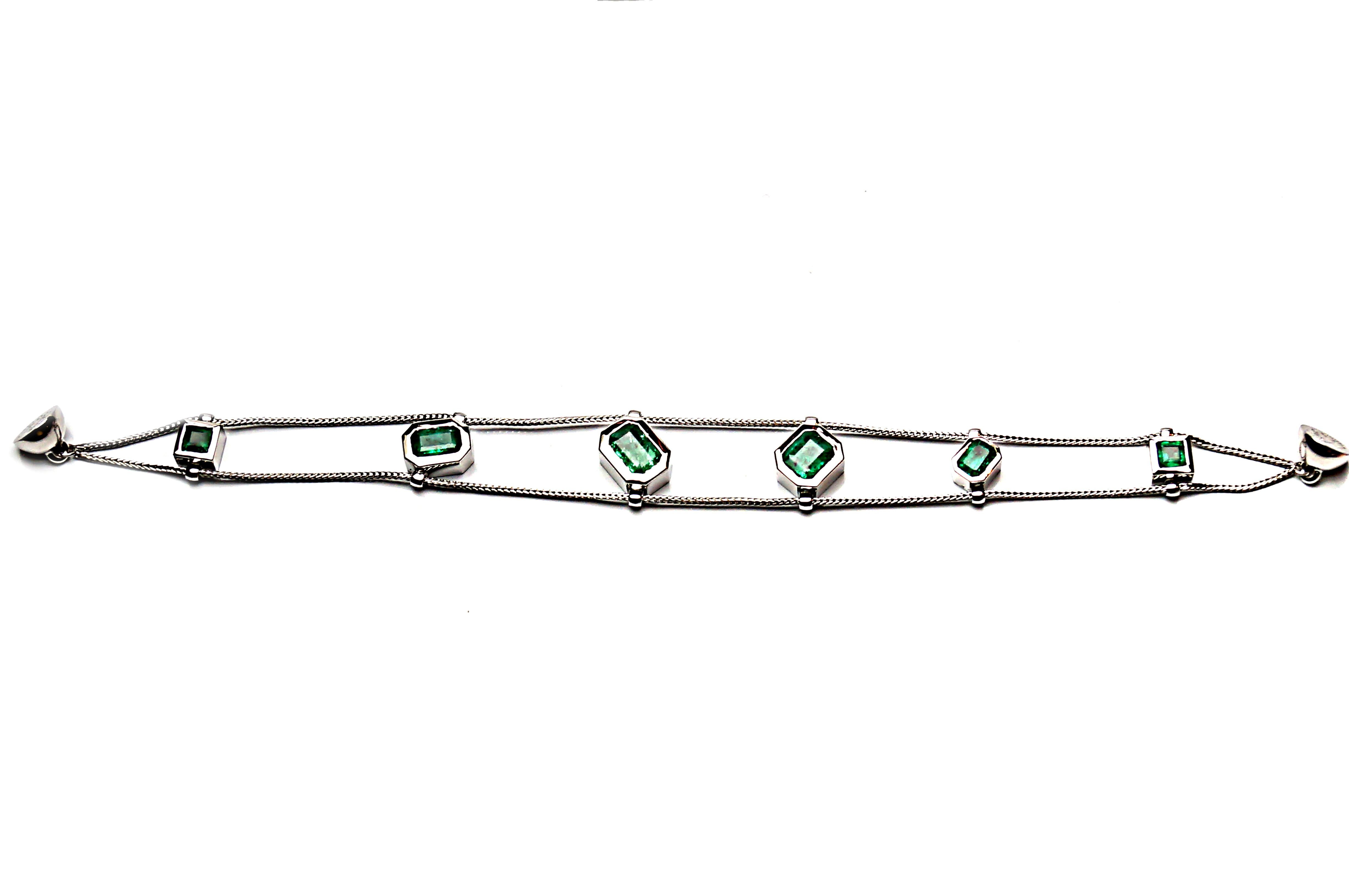 Alexander Leyser Bracciale con smeraldo e oro bianco da 3,41 carati In condizioni Nuovo in vendita a Kirschweiler, DE