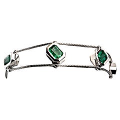 Alexander Leyser Bracciale con smeraldo e oro bianco da 3,41 carati