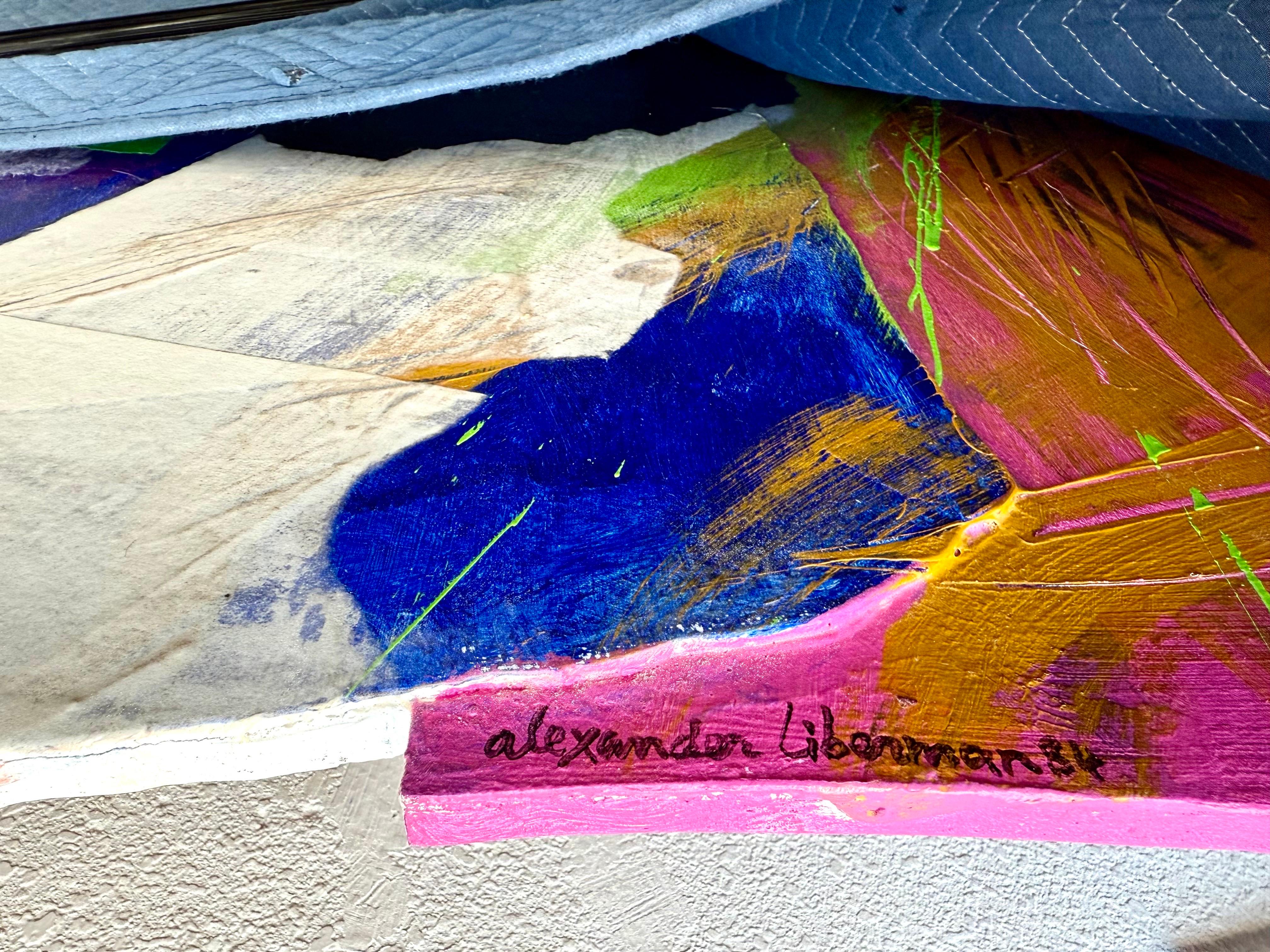Large Modernist Alexander Liberman Contemporary Mixed Media Painting Svet III For Sale 9