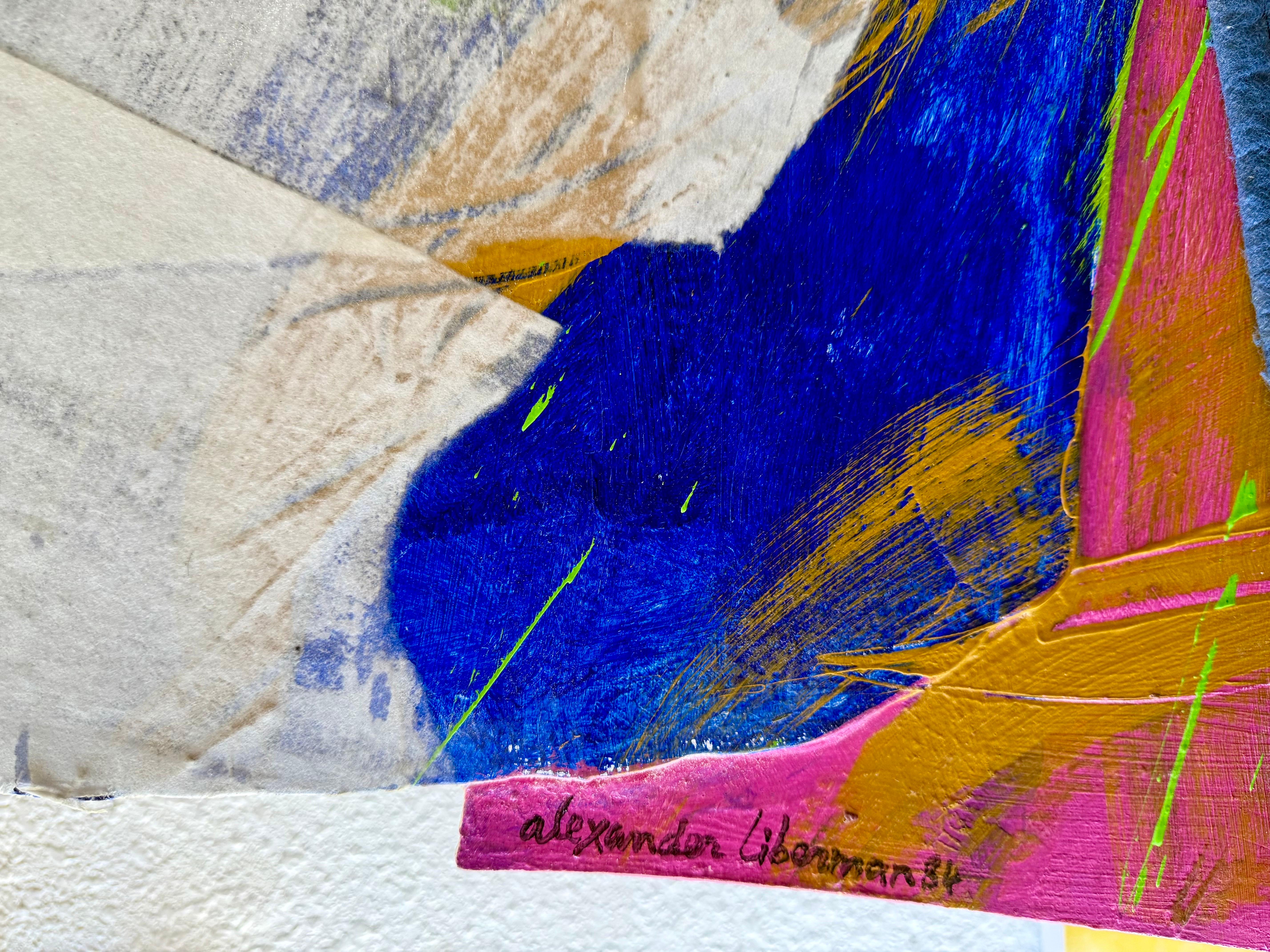 Large Modernist Alexander Liberman Contemporary Mixed Media Painting Svet III For Sale 8