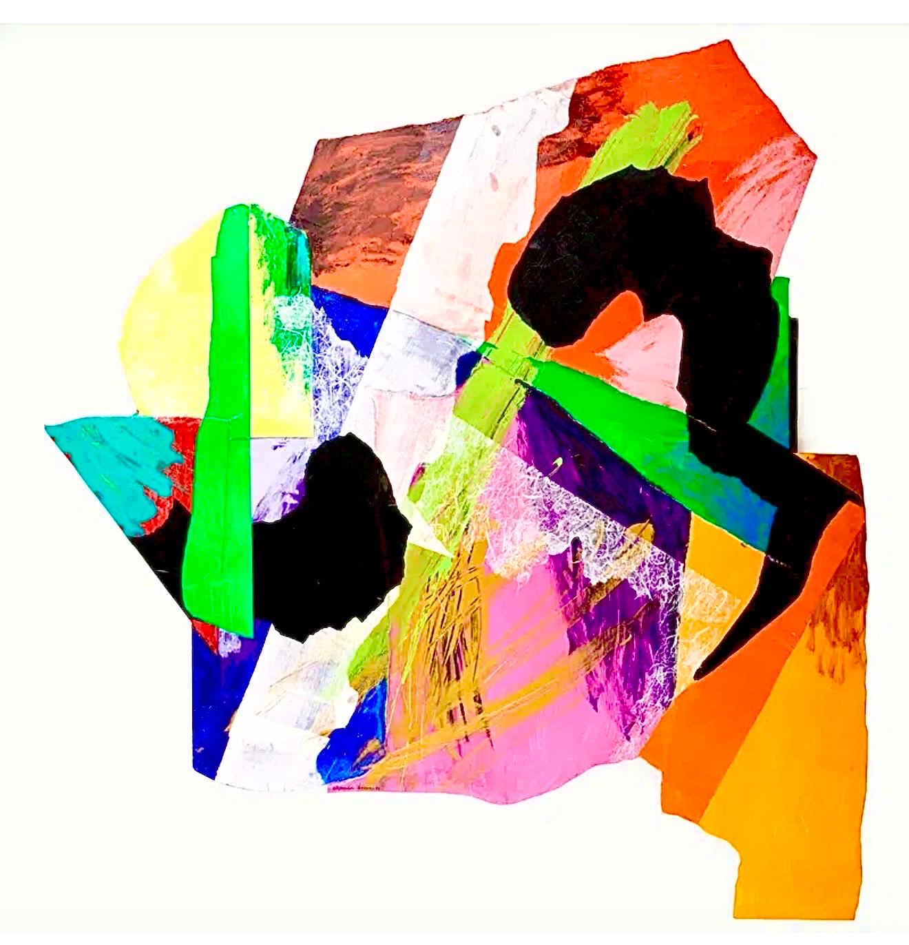 Large Modernist Alexander Liberman Contemporary Mixed Media Painting Svet III