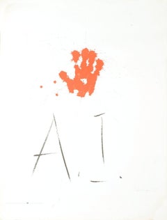 1977 Alexander Liberman 'Amnesty International' Orange, Weiße Lithographie