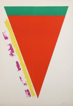 Straßenschild, abstrakte Lithographie von Alexander Liberman