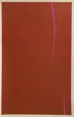 Untitled (Rust and Pink), Minimalist Lithograph by Alexander Liberman