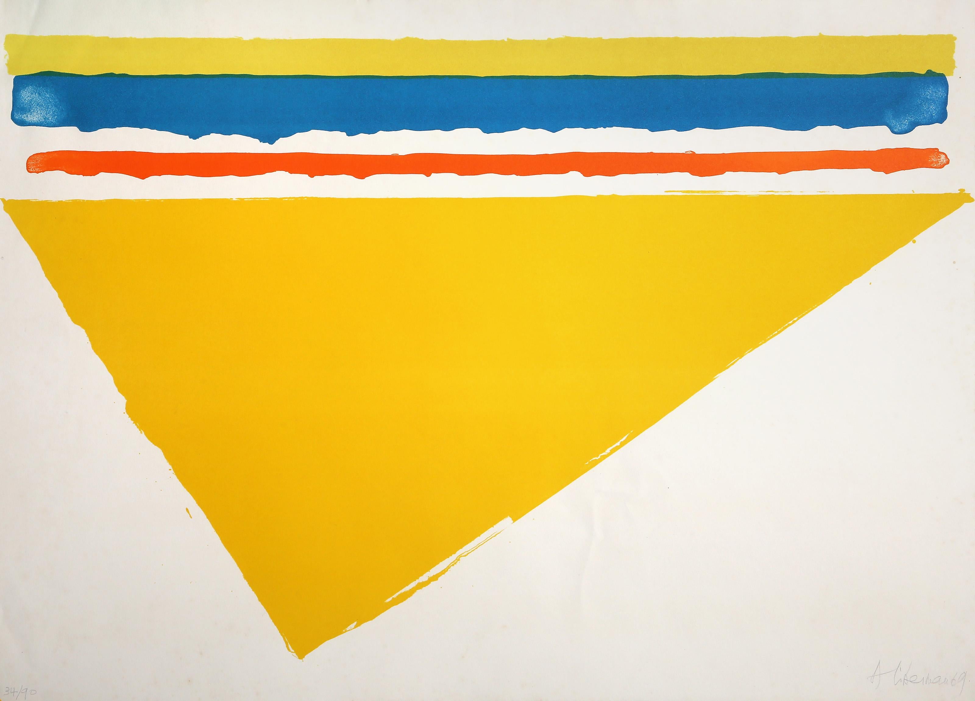 Yellow Light, Minimalist Lithograph by Alexander Liberman