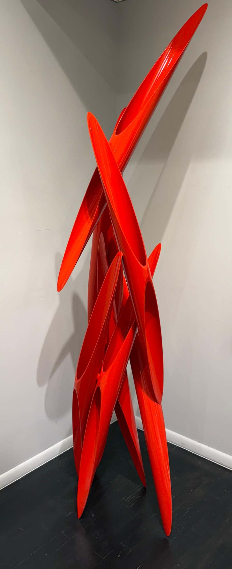 "Aim I" Alexander Liberman, Bright Red, Large Modernist Metal Sculpture