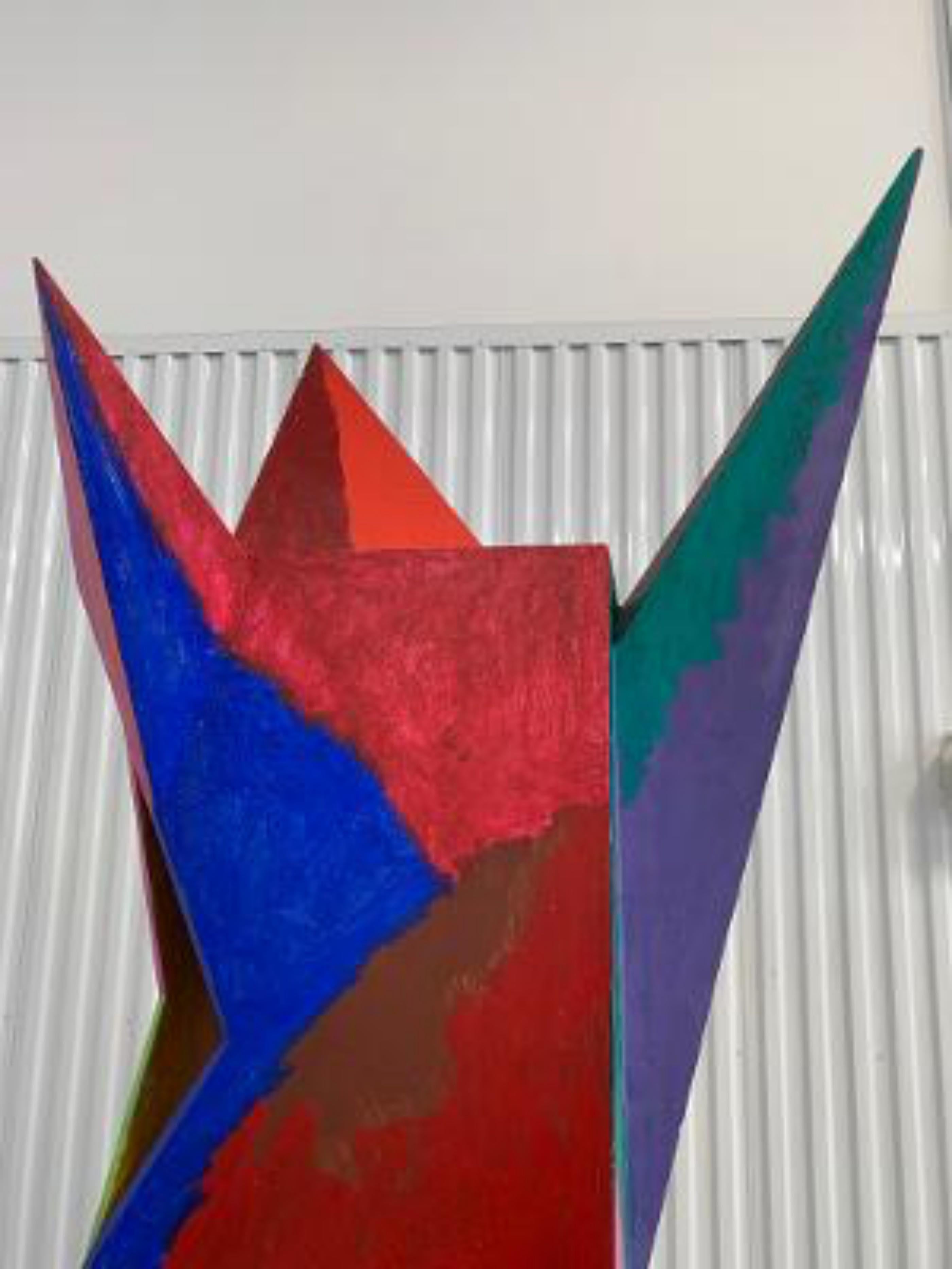 STOI V, unique dazzling large indoor painted wood sculpture by important artist  For Sale 6