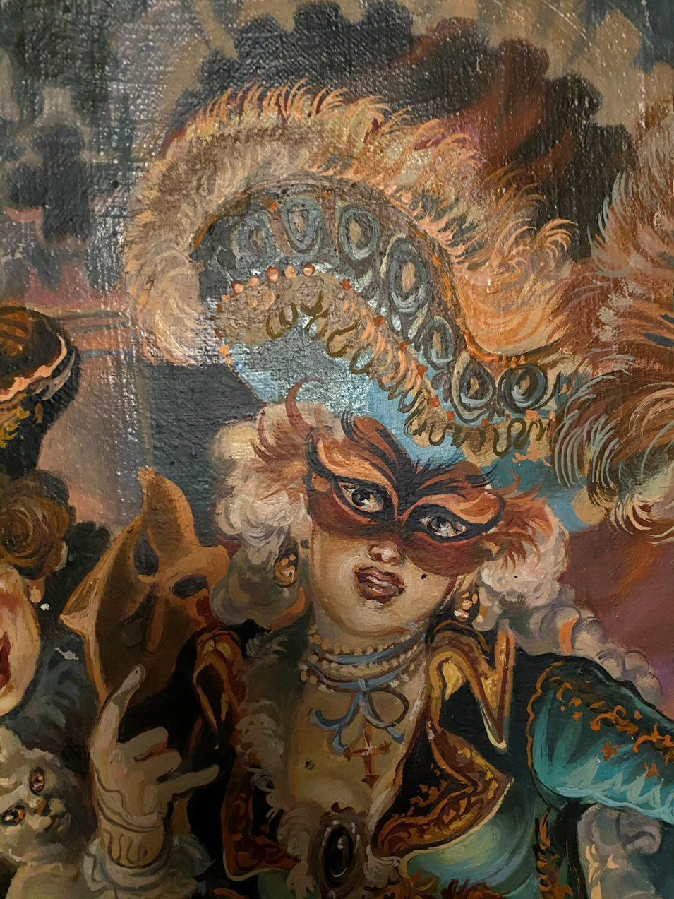 Masquerade des 18. Jahrhunderts, figurativ, Original-Ölgemälde, hängefertig (Impressionismus), Painting, von Alexander Litvinov