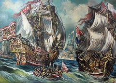 18th Century Ships, Original oil Painting, Ready to Hang