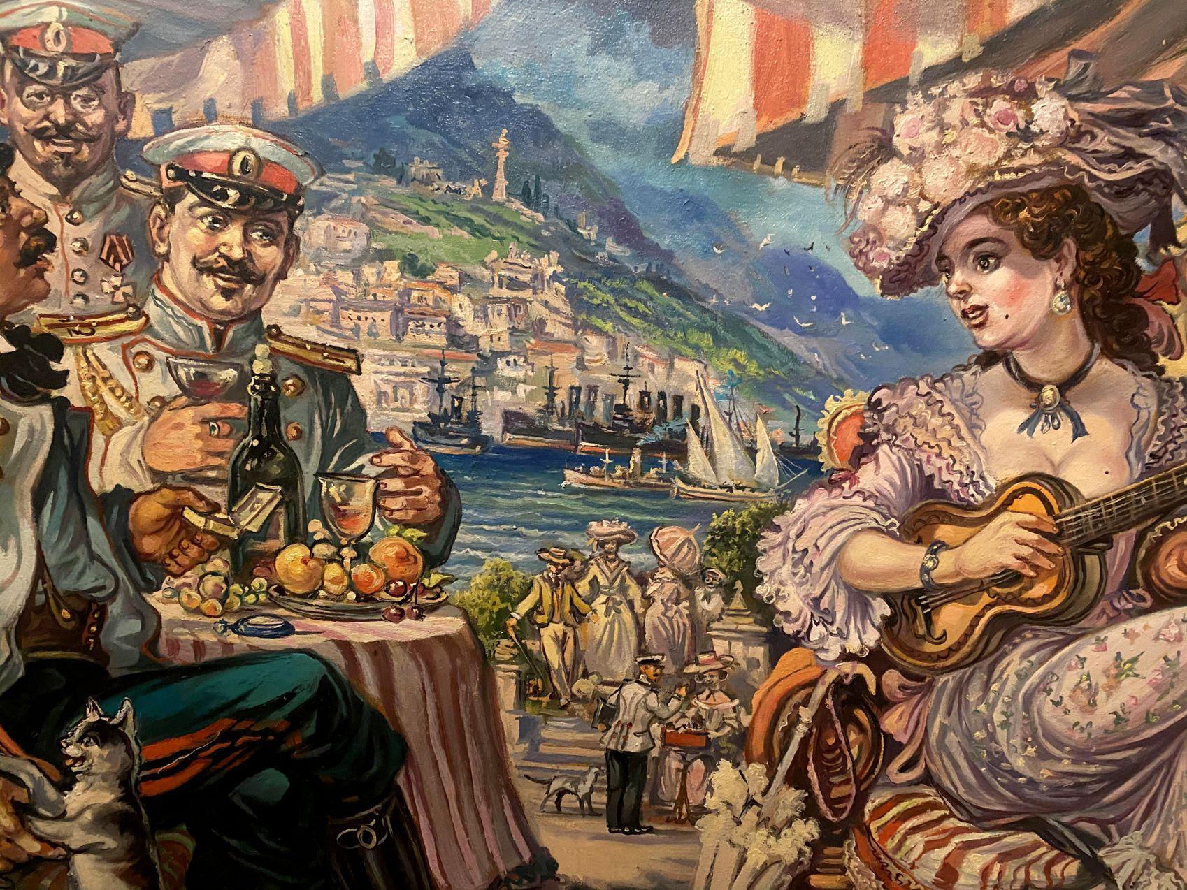 Anno 1904, Festa, Arte figurativa Pittura ad olio originale, pronta per essere appesa - Painting Impressionismo di Alexander Litvinov