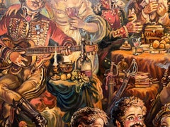 Fête du 19e siècle, Art figuratif, Peinture à l'huile originale, Prête à être accrochée