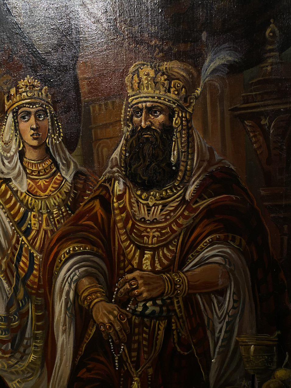 Artaxers Aruan, Esther, Figurativo, Pittura ad olio originale, Pronto da appendere - Figurative Painting Nero di Alexander Litvinov