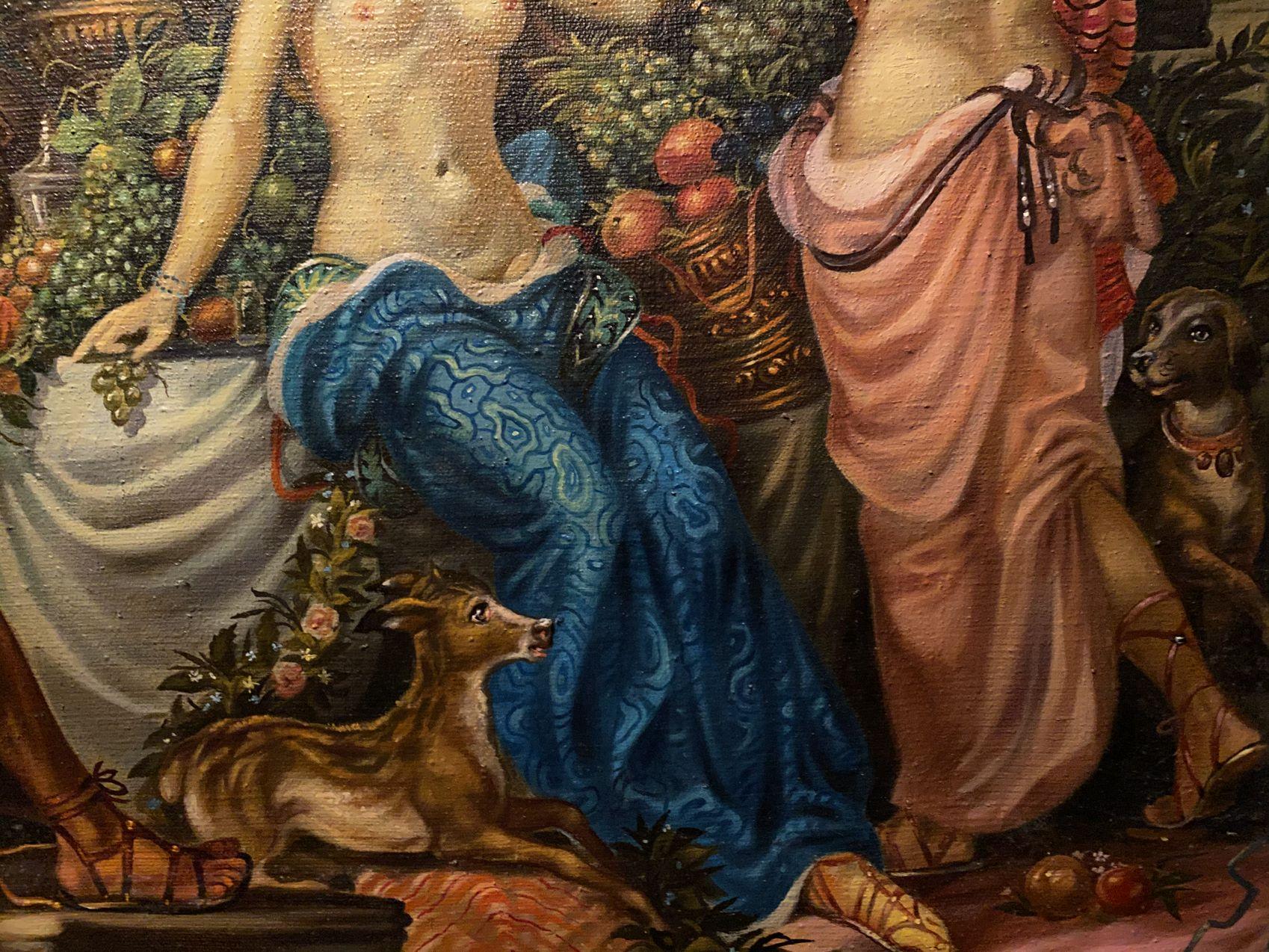 Bacchanalia, Arte figurativa classica, Pittura ad olio originale, pronta per essere appesa 5
