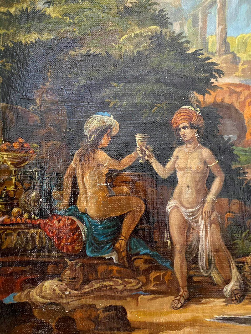 Badende, Classic Art, Original Ölgemälde, Aufhängefertig im Angebot 3