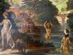 Bathers, Classic Art, Original oil Painting, Ready to Hang
