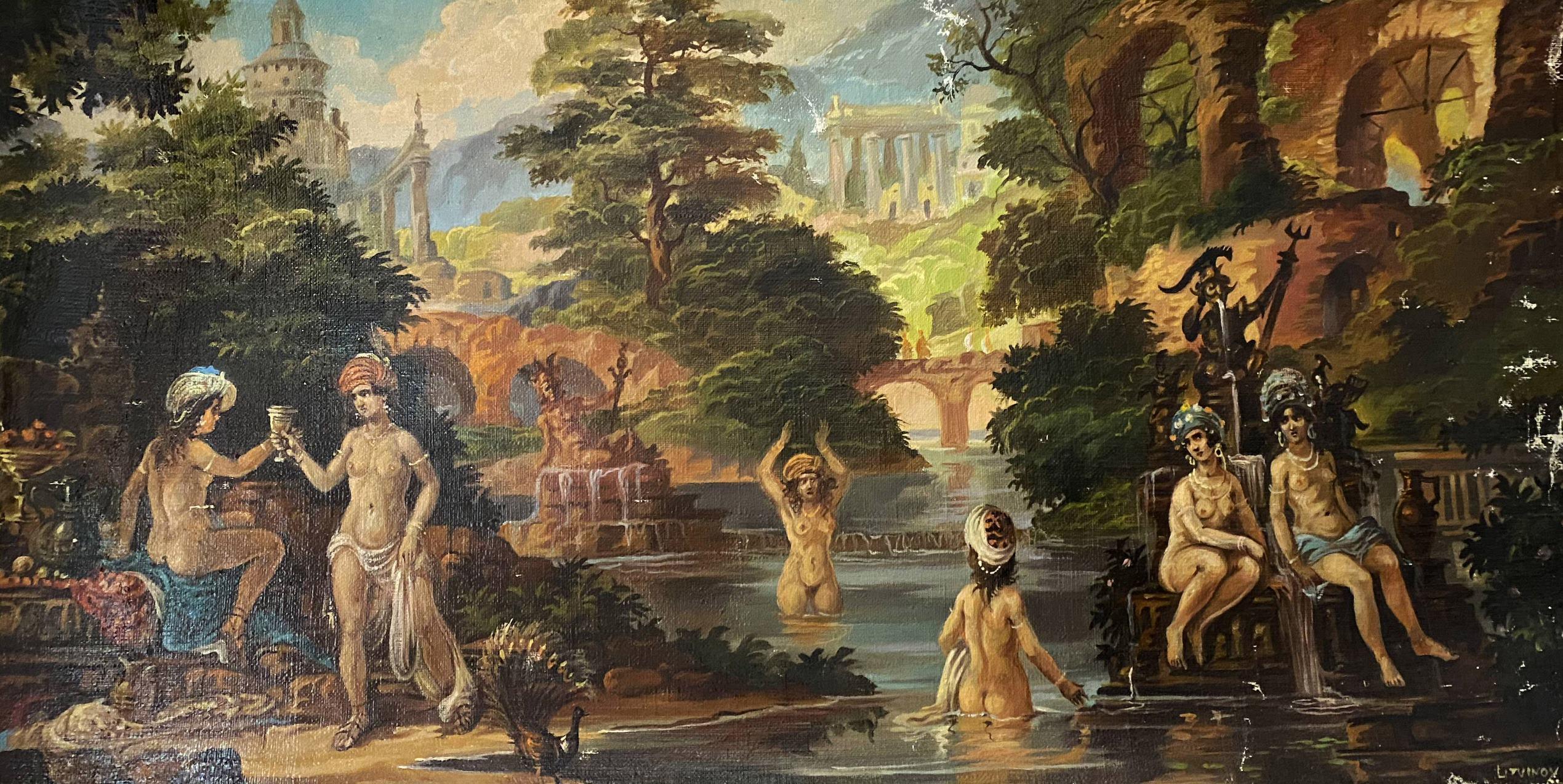 Alexander Litvinov Figurative Painting - Bathers, Classic Art, Original oil Painting, Ready to Hang
