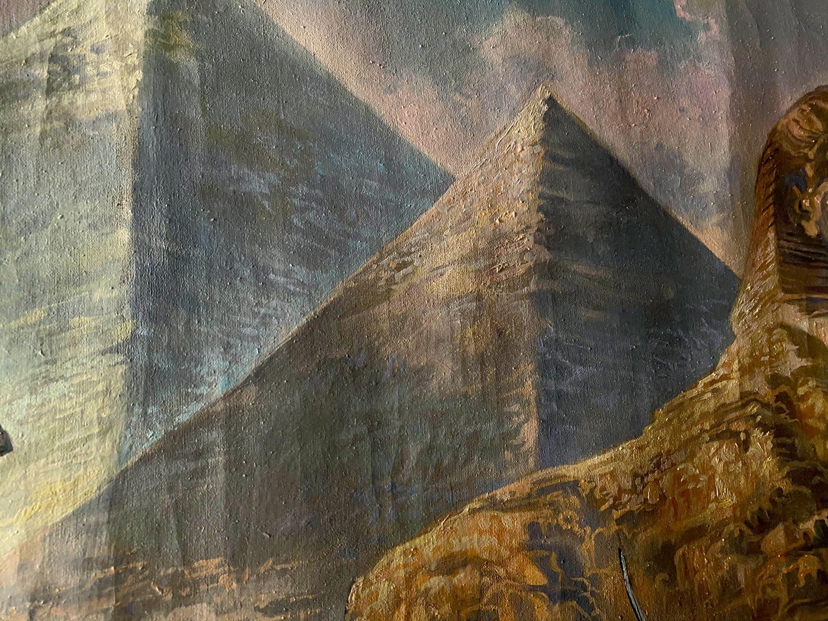 Battle of the Pyramids, Classic Art, Original oil Painting, Ready to Hang For Sale 7