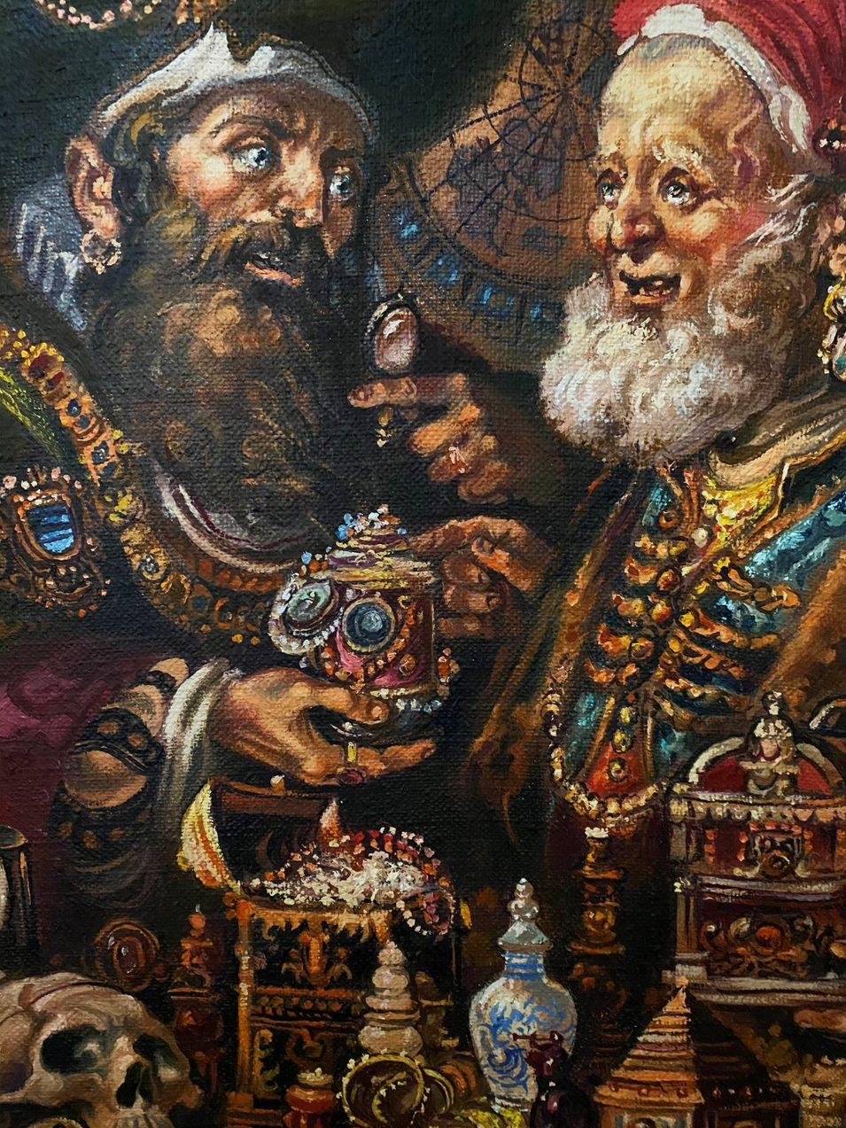 Changed, Porträts, Original-Ölgemälde in Öl, hängefertig (Schwarz), Figurative Painting, von Alexander Litvinov