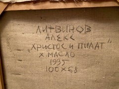 Christ and Pilate, Figurative, Original oil Painting, Ready to Hang