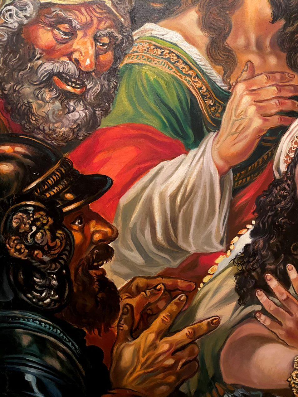 Künstler: Alexander Litwinow
Werk: Original-Ölgemälde, handgefertigtes Kunstwerk, ein Unikat 
Medium: Öl auf Leinwand
Stil: Klassisch figurativ
Jahr: 2009
Titel: Christus und der Sünder
Größe: 31,5