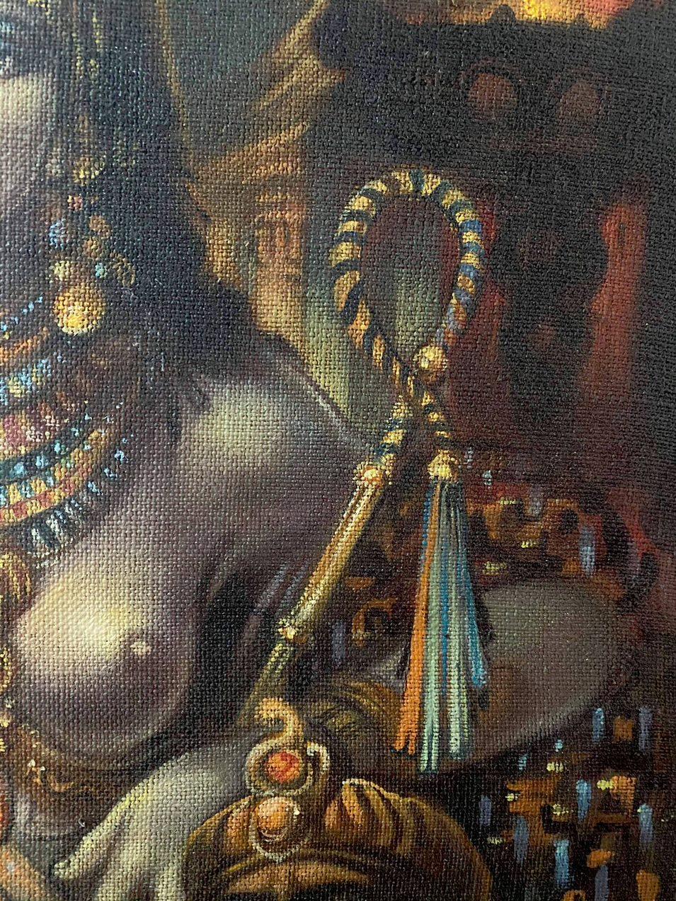 Cleopatra, Classic art, Original oil Painting, Ready to Hang - Black Figurative Painting by Alexander Litvinov