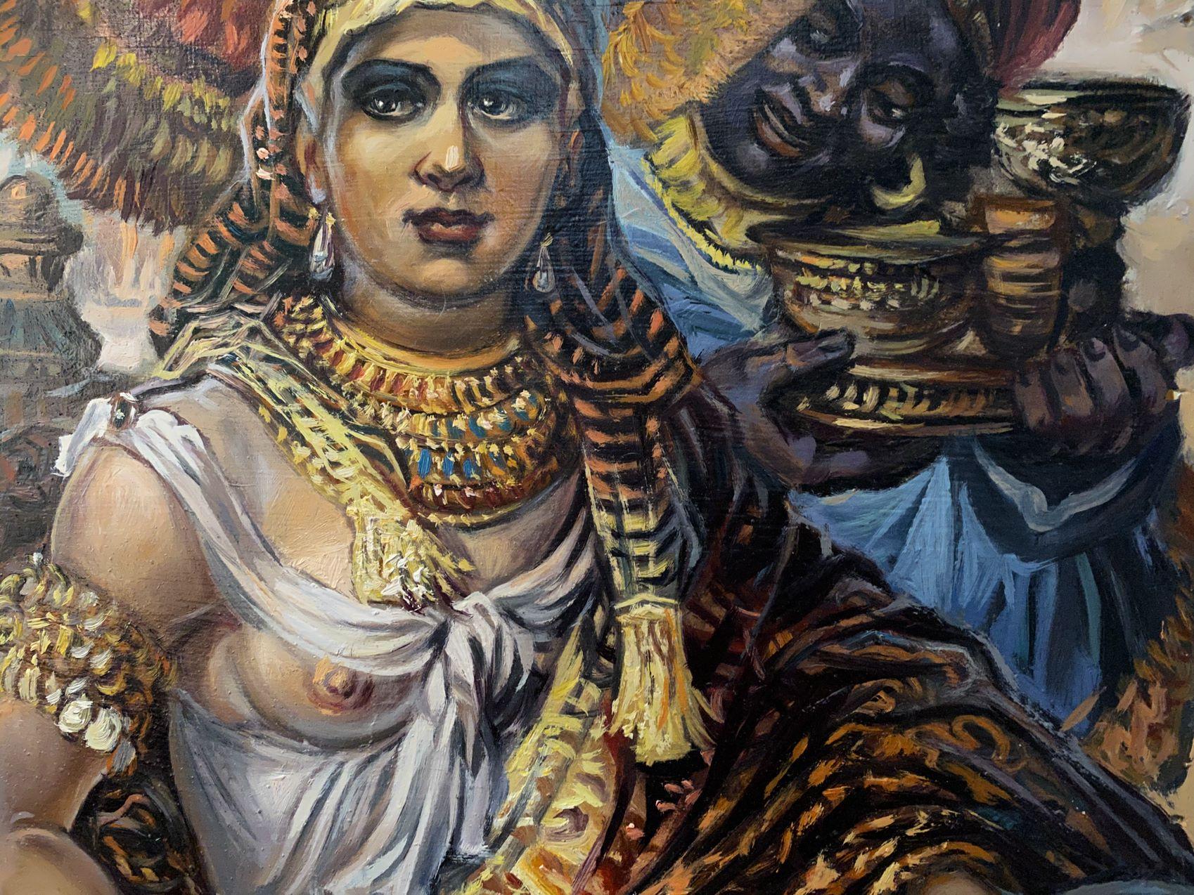 Cleopatra, Portrait, Original oil Painting, Ready to Hang - Black Figurative Painting by Alexander Litvinov