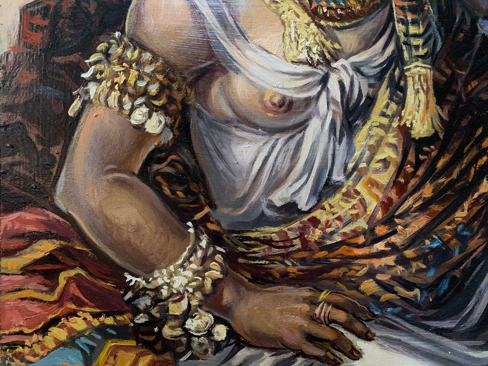 Cléopâtre, portrait, peinture à l'huile originale, prête à accrocher en vente 1