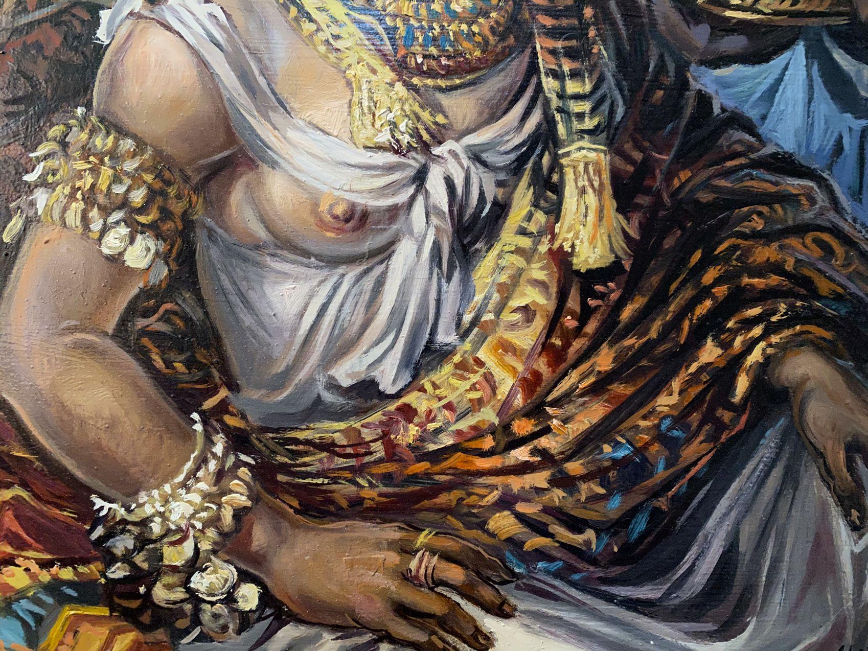 Cléopâtre, portrait, peinture à l'huile originale, prête à accrocher en vente 2