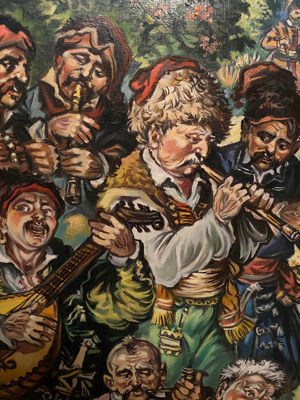 Cossack Fun, Figurative, Classic Art, Original oil Painting, Ready to Hang For Sale 1