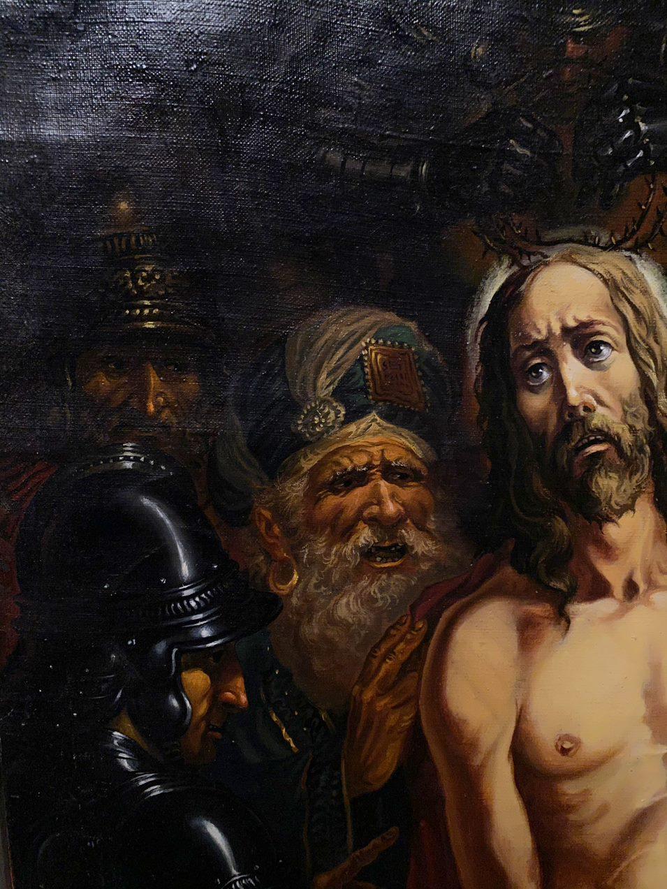 Artist: Alexander Litvinov
Work: Original oil painting, handmade artwork, one of a kind 
Medium: Oil on Canvas
Style: Classic Figurative
Year: 1997
Title: Crown of Thorns
Size: 24