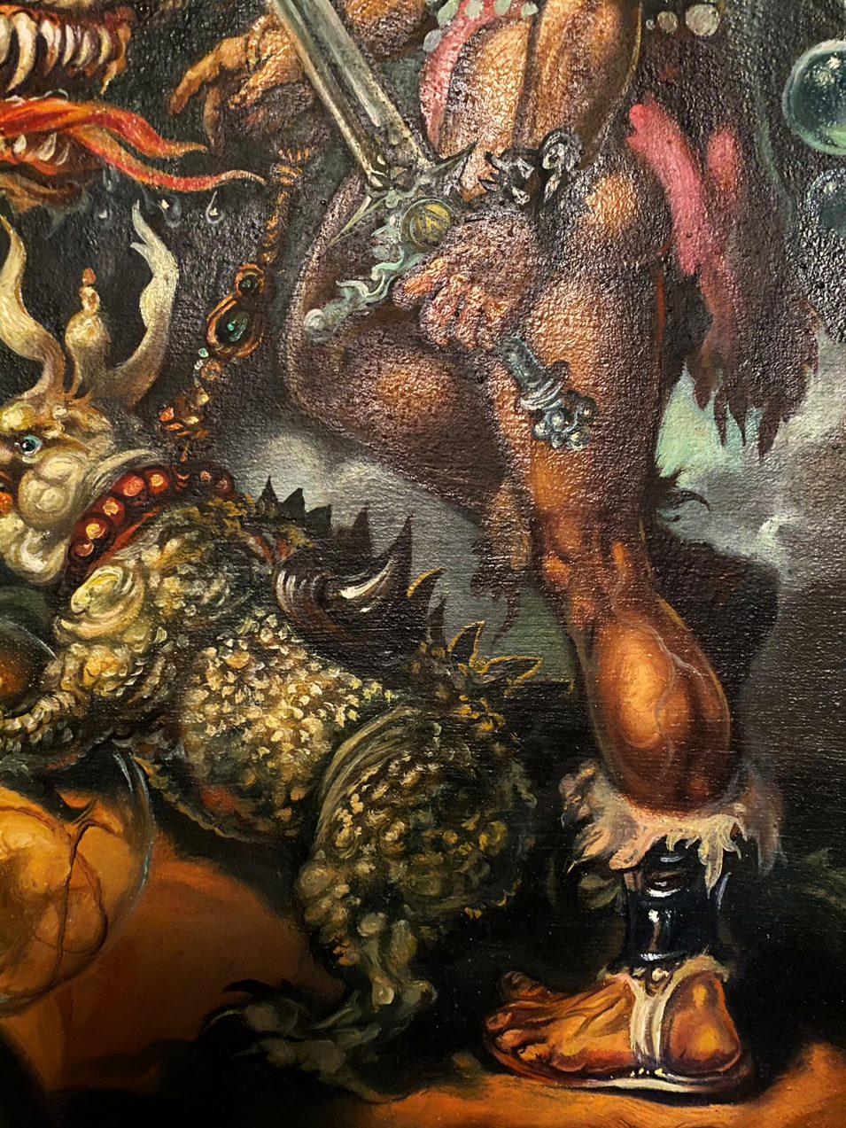 Fantasía, Arte clásico, Figurativo, Pintura al óleo original, Listo para colgar en venta 5